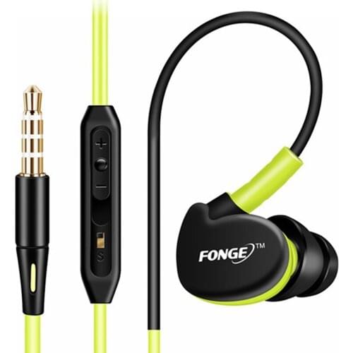 Fonge S500 Waterproof Sweatproof IPX5 Earphones Sports Running Head phones HIFI Stereo Bass Head set Ear Earbuds Handsfree + Mic