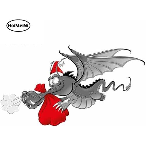 HotMeiNi 13cm x 7.3cm Funny Car Stickers Christmas Cartoon Dragon Decals Waterproof Vinyl for Any Flat Smooth Clean Surface