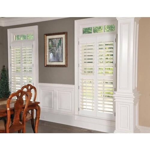 European style interior wood plantation shutter louver slats for bi-fold and sliding door