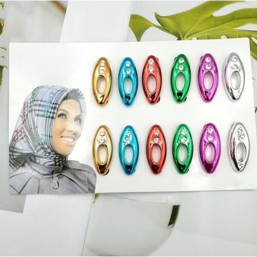 Multicolor Scarf Truban Buckle Brooch Women Girl Rhinestone Brooch Set Fashion Jewelry Accessories for Gift Party