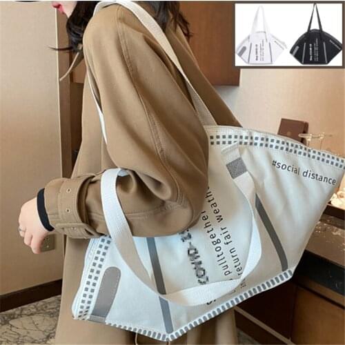 Women Creative Letter Fashion Casual Canvas Tote Bags Ladies Hand Bags Sac A Main Femme Totes