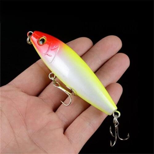 1PCS 8cm 12g Pencil Winter Fishing Lure Topwater Popper Crankbaits wobbler Fishing Tackle Bait 3D Eyes Lures for Fishing