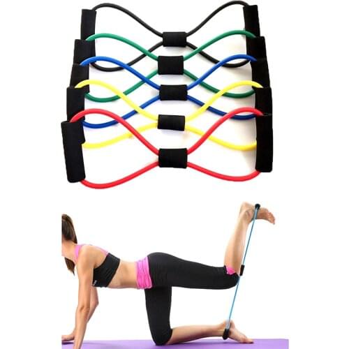 1PC Random 8 Word Elastic Band Rubber Loop Latex Resistance Bands Fitness Equipment Stretch Yoga Home Gym Training