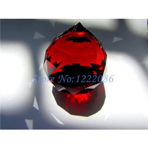 10Pcs Faceted Crystal Ball 20mm Hanging Crystal Prisms Mixed Color(+10Pc rings)