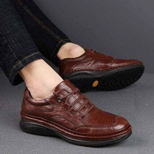 2019 Winter Genuine Leather Shoes Men Business Formal Shoes British style Men shoes