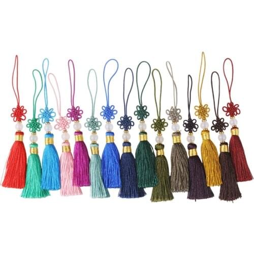 3-10Pcs Chinese Knots Beads Tassel Fringe Pendant DIY Craft Material Party Tassel Trim Curtains Decor Accessories Tassels Ribbon