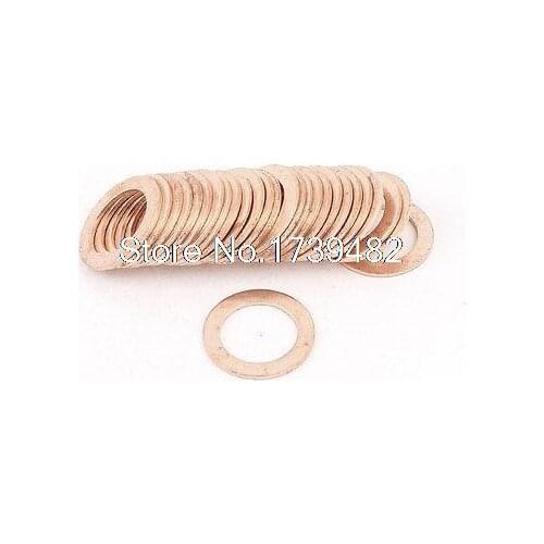 30PCS 18mm OD 12mm ID 1mm Thick Copper Washer Flat Ring Oil Brake Line Seal