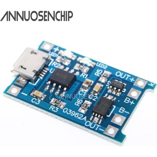 5PCS Micro USB 5V 1A 18650 Lithium Battery Charger Board With Protection Module