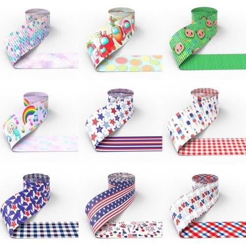 50 Yards 25mm Cartoon Game Double-side Grosgrain Ribbon Gift Wrapping DIY Sewing Wrapping Hair Bow Earrings Crafts Material