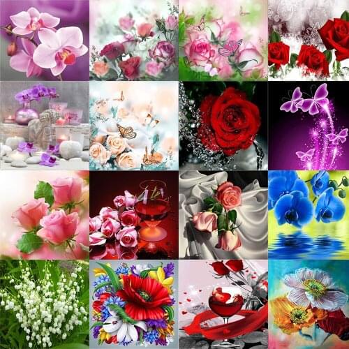 5D DIY Diamond Painting Sun flower Rose flower Cross Stitch Home Decor