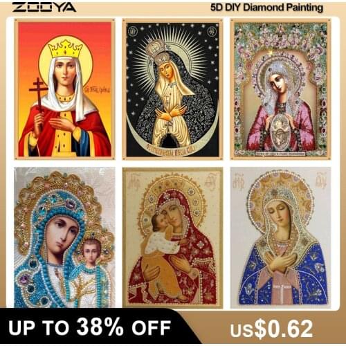 Zooya Diamond Painting Cross Stitch 6 Picture Religion Icon 5D Diamond Embroidery Mosaic New Year Decoration Gift Handmake 6Zj04
