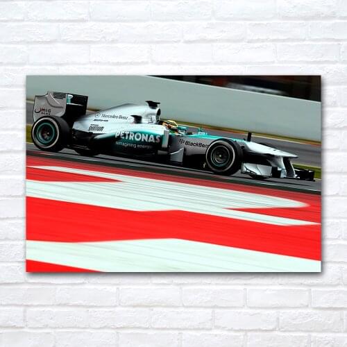 AMG F1 Racing Car Poster Canvas Cloth Fabric Print Painting for Home Decor Wall Art Picture