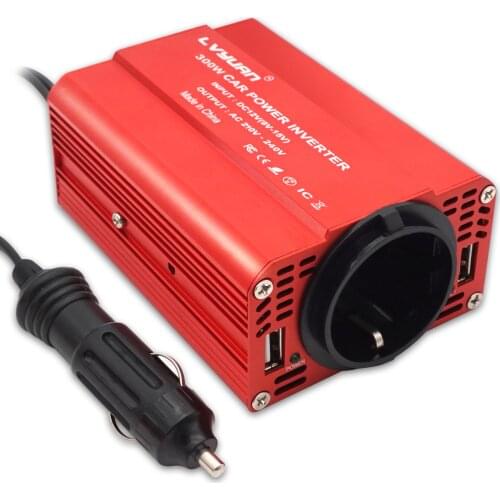 LVYUAN 300W Power Inverter DC 12V to 220V/110V AC Voltage Converter with 3.1A Dual USB Car Adapter Auto Inversor EU US Socket