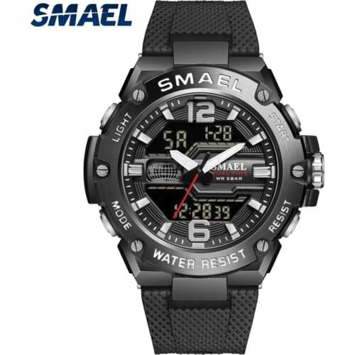 Fashion Men Sports Watches SMAEL Brand Men Analog Quartz Digital Clock Military Watch Male Watch Mens Waterproof Wristwatch