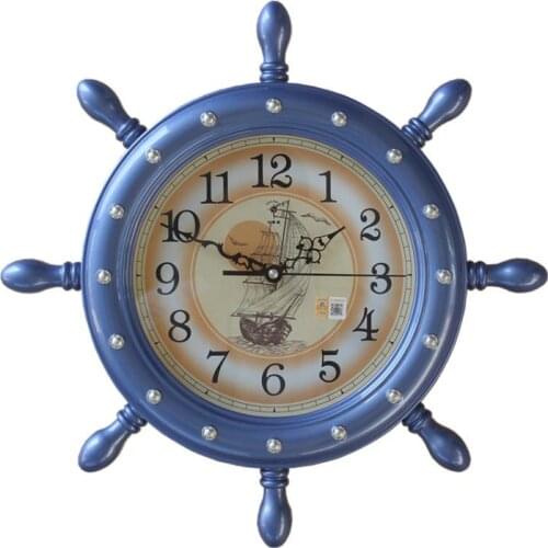 Children watch real creative Mediterranean rudder mute big clock watch, quartz clock bedroom living room