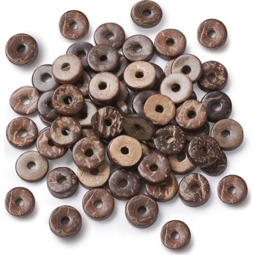 Pandahall 100pcs/bag 9x5mm LemonChiffon Dyed Donut Coconut Beads for Diy Bracelet Jewelry Making Accessorizes Hole: 2mm