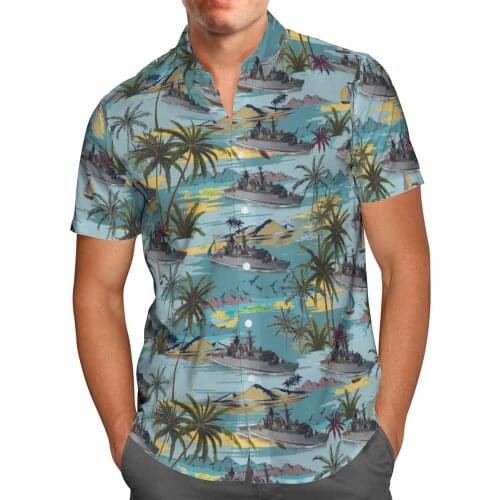 Submarine 3D Beach Hawaiian 2021 Summer Mens Shirt Short Sleeve Shirt Streetwear Oversized 5XL Camisa Social Chemise Homme-577