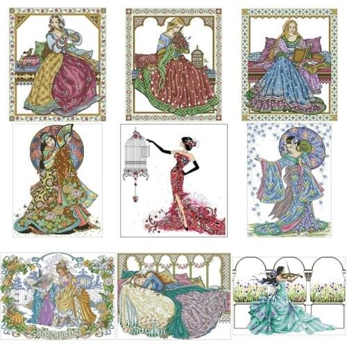 Beauty patterns counted 11CT 14CT 18CT Cross Stitch Sets DIY wholesale Chinese Cross-stitch Kits Embroidery Needlework