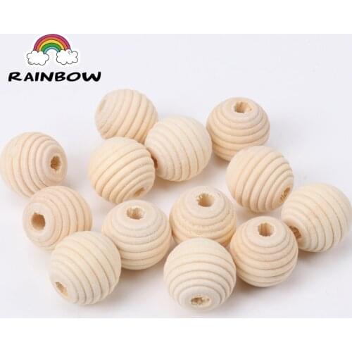 New Natural Whorl Wave Wooden Round Ball Spacer Beads for Decoration Jewelry Making Diy 20mm 10Pcs
