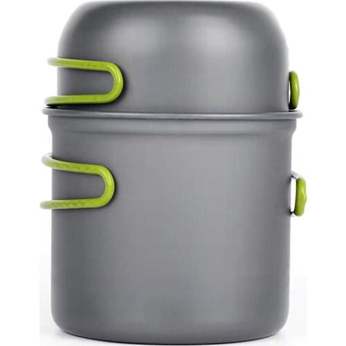 Camping Cookware Utensils Ultralight Outdoor Outing Tableware Set Hiking Picnic Backpacking Camping Tableware Pot Pan 1-2Persons