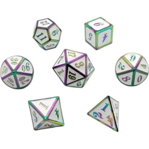 Solid Metal Polyhedral Dice Set for DND Dungeons and Dragons Pathfinder Call of Cthulhu Extra Heavy Poly Dice