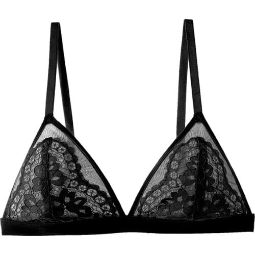 New Bralette Sexy Underwear Women Lingerie Bras Top Ladies Thin Lace Bra Floral Translucent Girl Lace Bra Wireless Seamless Sex