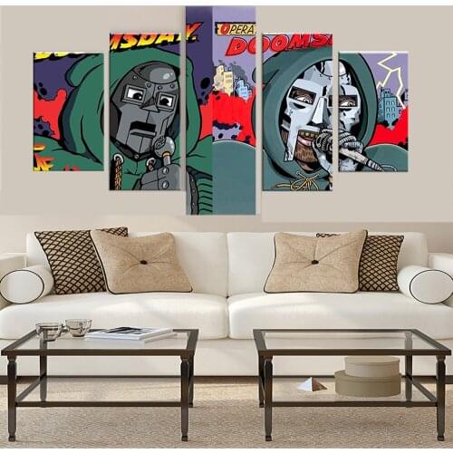 MF Doom Operation Doomsday Poster 5 Piece Canvas Wall Arts Living Room Paintings Album Daniel Dumile Bedroom Colorful Pictures
