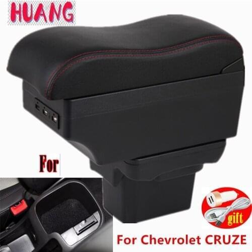 For Chevrolet CRUZE Armrest For Chevrolet CRUZE Car Armrest box Retrofit parts Storage box car accessories Interior with USB LED