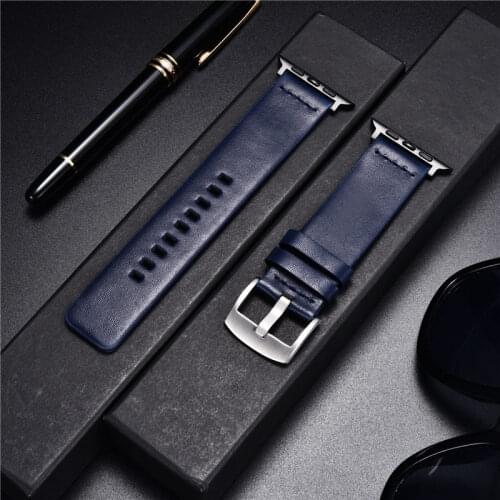 Fashion Genuine Leather Straps for Apple Watch Series 6 SE 5 4 3 Replace Watch Band 38mm 40mm 42mm 44mm Watchbands for iwatch