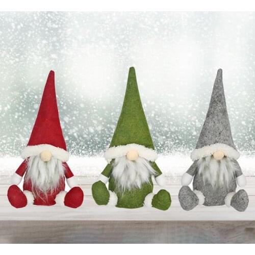 Christmas Faceless Doll Decoration God Santa Claus Plush Sitting Doll New Year Home Window Table Christmas Decoration For Home