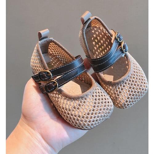 2021 New Korean Version Of Childrens Princess Shoes Breathable Hollow Mesh Sandals For Girls Soft-soled Toddler Shoes