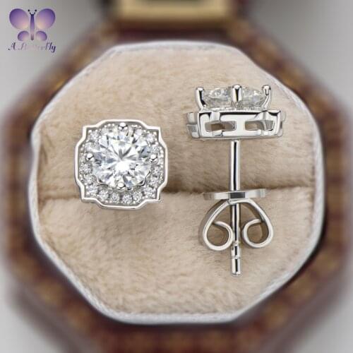 925 Sterling Silver Moissanite Earrings Stone Size 5MM Round Cut Fashion Wedding Jewelry Quality Assurance