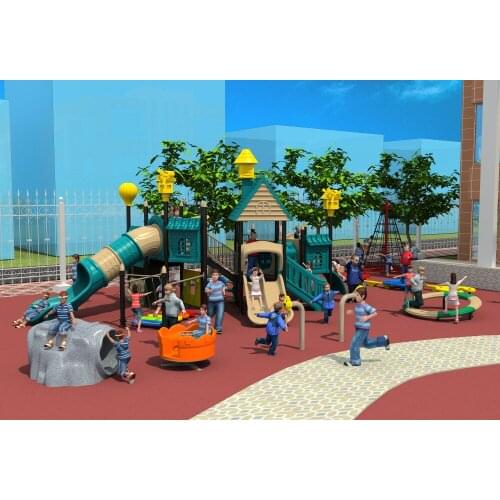 Standard exported outdoor plastic playground equipment park slide YLW-OUT171071
