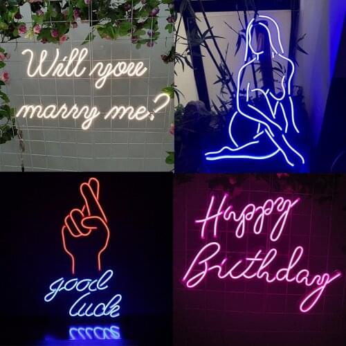 Custom Led Neon Sign Light Flex Sexy Aesthetic Room Decor Cute Anime Wedding Party Decoration Murale Chambre For Bedroom Wall