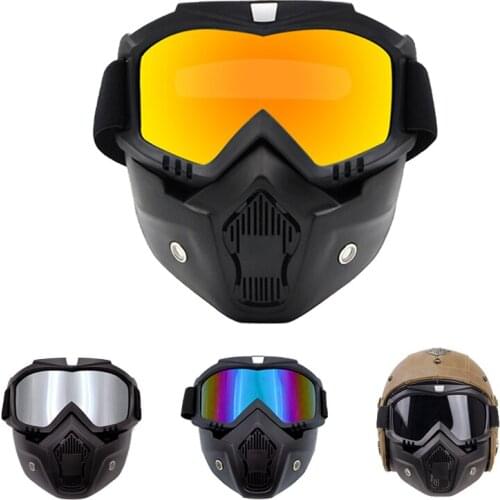 Unisex Ski Snowboard Mask Snowmobile Skiing Goggles Removable Motocross Windproof Protective Safety Goggles With Mouth Filter