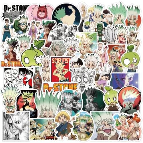 10/50Pcs Janpanese Comic Sticker Dr.STONE Anime Stickers DIY Waterproof Sticker For Laptop Luggage Car Skateboard Notebook Decal