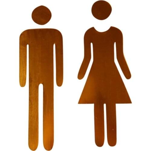 Toilet stickers wc 3D Mirror Sticker Funny WC Toilet Door Entrance Sign Men Women Bathroom DIY Wall