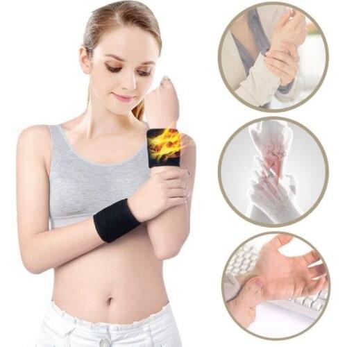 2 Pcs Magnetic Self-Heating Therapy Wrist Brace Sports Protection Belt