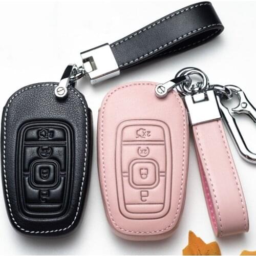 2020 New Genuine Leather Car Key Cover Case for Lincoln MKC MKZ MKX 2015 2016 2017 Keychain Key Ring