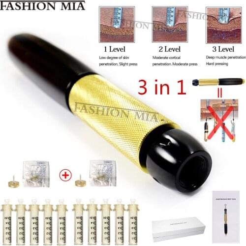 3 in 1 Mesotherapy gun 0.5ml 3 Gear Hyaluronique Pen Handheld Injection Gun For Lose Weight Lipolysis Anti Wrinkle lip injection