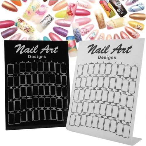 Nail Polish Holder 50Pcs Nail Art False Tips Chart Display Board Palette Nailtips Polish Gel Color Card Nail Display