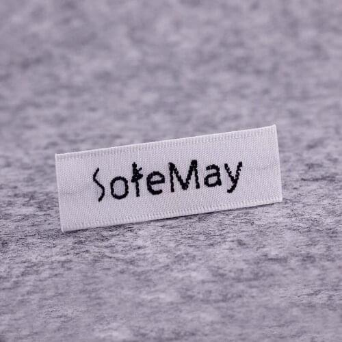 500pcs Customized Clothing Label Collar Cotton Silkscreen Printed Labels/Garment Tags Printing/Woven Labels Brand Logo