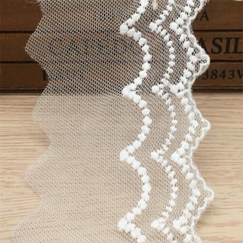 8.2cm wide white lace cotton embroid lace sewing ribbon fabric guipure diy trims warp knitting DIY Garment Accessories