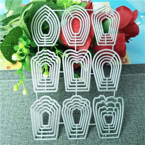 9pcs Different Flowers Petal Metal Cutting Dies Stencil Template for DIY Embossing Paper Album Cards Making Dies