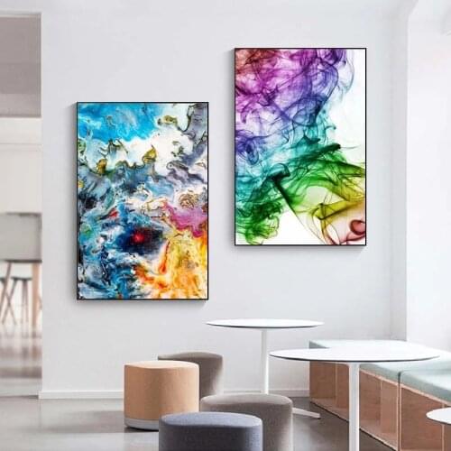 Watercolor Abstract Canvas Art Paintings On The Wall Colorful Pop Art Wall Posters And Prints Modern Cuadros Pictures Home Decor