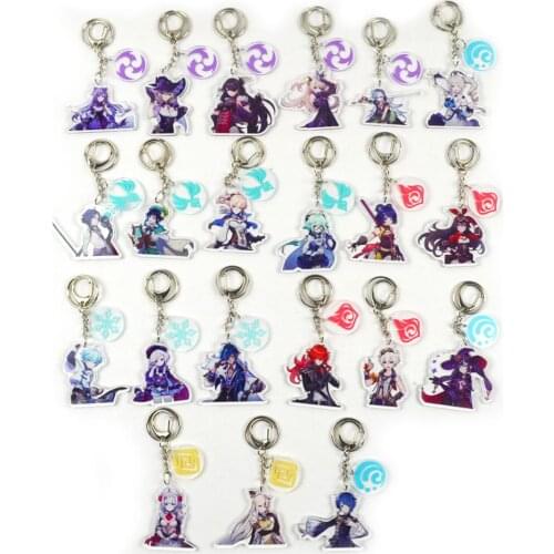 Anime Game Genshin Impact Acrylic Keychain Delicate Craft Mengpa Key Chain Delicacy Car Pendant Small Decoration Key Ring Gift