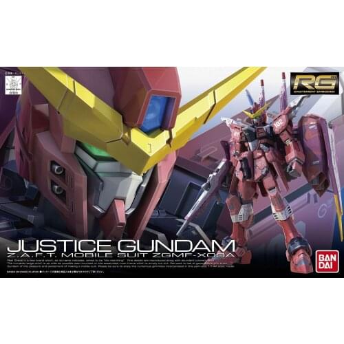 BANDAI GUNDAM RG09 1/144 JUSTICE SEED Gundam model kids assembled Robot Anime action figure toys