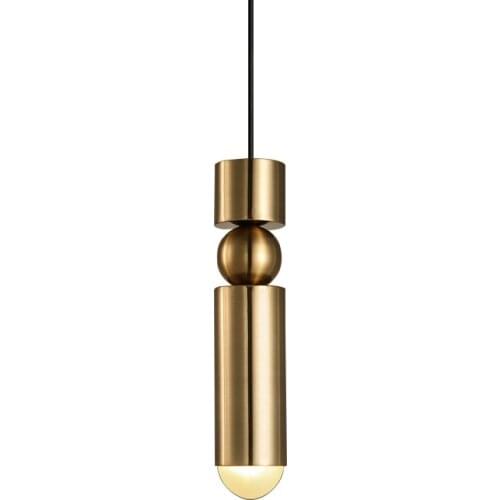 BDBQBL 36*6cm Mini Laskine Pendant Light Northern Europe Bedroom Study Copper Hanglamp Originality AC 90-260V LED Pendant Lamp