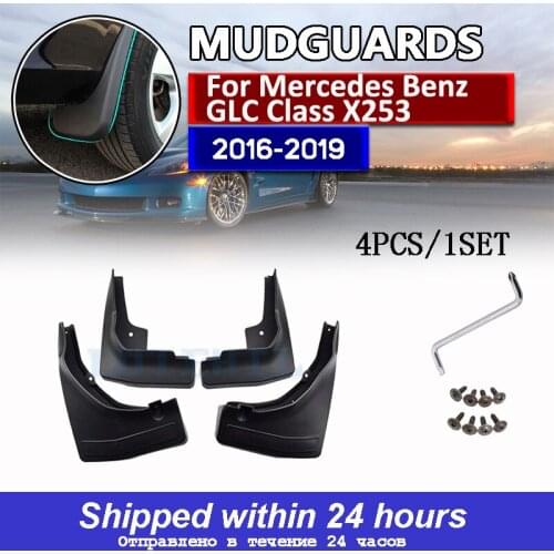 Car Mudflaps For Mercedes Benz GLC Class X253 2016-2019 WO/RB Mud Flaps Splash Guards Mudguards Mud Flap Front Rear Fender