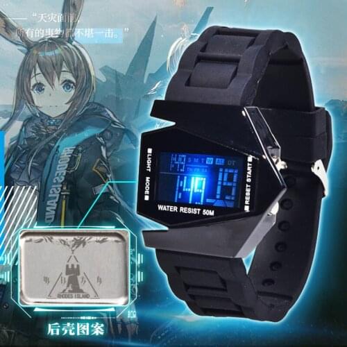 Game Arknights Rhodes Island LED Electronic Waterproof Anime Touch Screen Watch Wristwatch Student Cosplay Couples Watches Gift